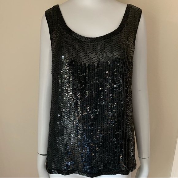 Vintage 100% Silk Sequins Beaded Sleeveless Top by Judith Ann Creations Formal - Picture 11 of 11